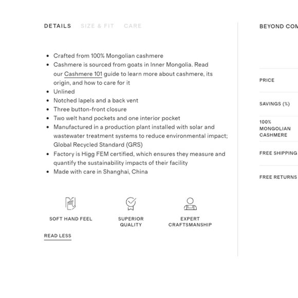 100% Mongolian Cashmere Double-Faced Overcoat -- Size S -- Black - Picture 12 of 13